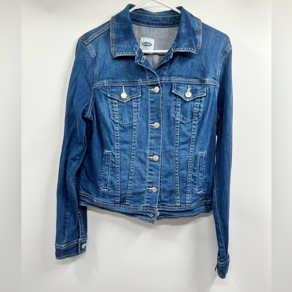 Old Navy Jackets & Blazers - Old Navy Jean Jacket Women S Denim Blue Long Sleeve Button Collard